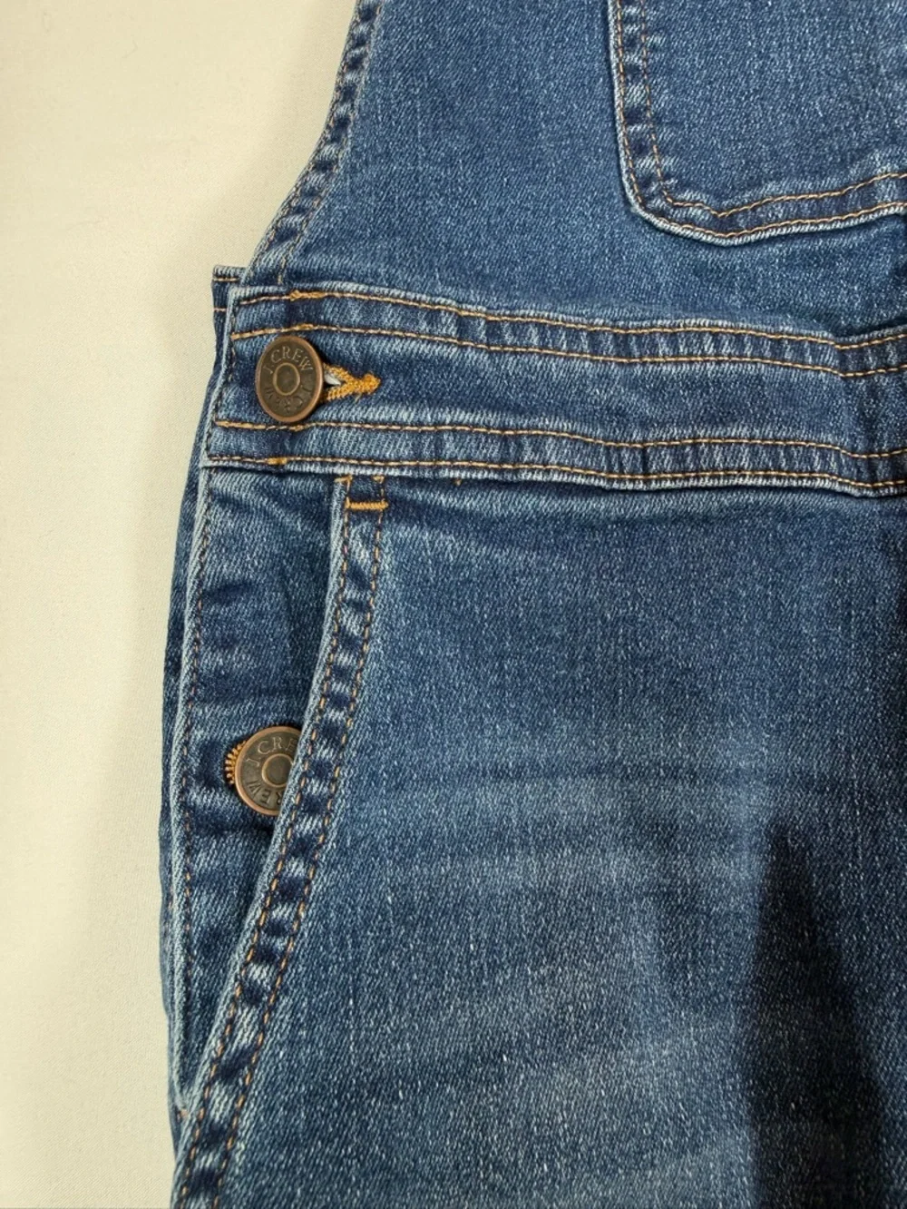 CREWCUTS Girls Overalls Size 10 Denim Slim‎ Fit Adjustable Strap Classic Casual